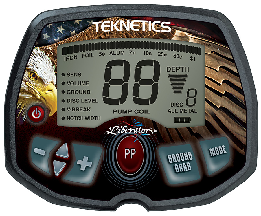 Teknetics Liberator metaaldetector + 8" zoekspoel  + pinpointer + pet