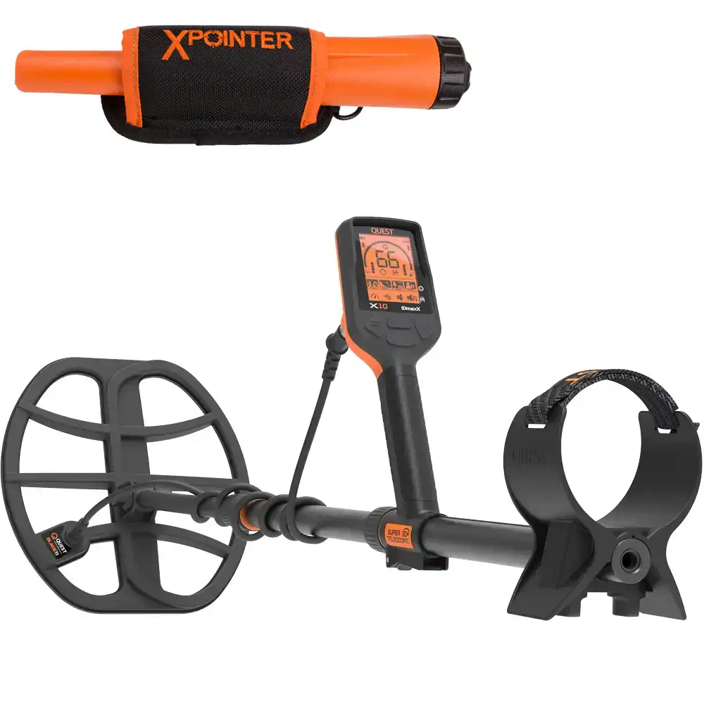 Quest X10 IDmaxX metaaldetector met gratis XPointer Pinpointer
